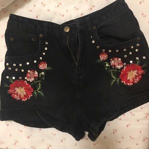 F21 High-waisted denim shorts